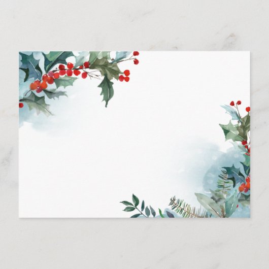 Élégant Mistletoe de Noël Moving Faire-part (Dos)