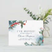 Élégant Mistletoe de Noël Moving Faire-part (Debout devant)