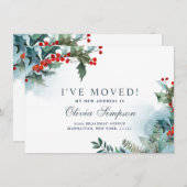 Élégant Mistletoe de Noël Moving Faire-part (Devant / Derrière)