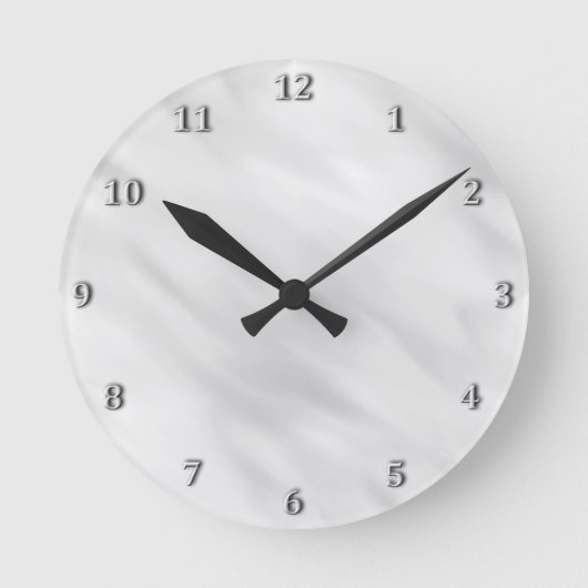 Elegant Misty Silver Pearl Clock Bath Accessoire Ronde Klok (Voorkant)
