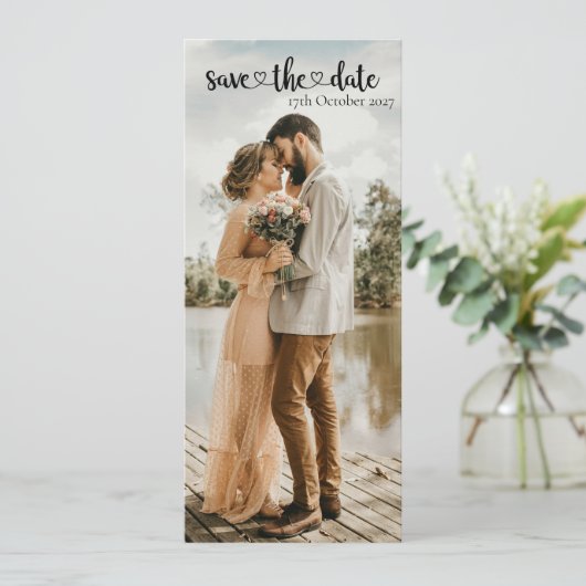 Elegant Mobiel & Print-Friendly Save the Date Kaart (Staand voorkant)