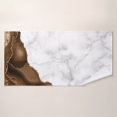 Elegant Mocha Brown Agate Gold Glitter Marble (Serviette de bain)