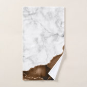 Elegant Mocha Brown Agate Gold Glitter Marble Bad Handdoek (Handdoek)