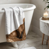 Elegant Mocha Brown Agate Gold Glitter Marble Badhanddoek