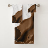 Elégant Mocha Brown Agate Gold Parties scintillant (En situation)