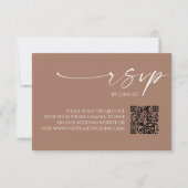 Elégant Mocha Mousse QR Code Mariage Carte RSVP (Devant)