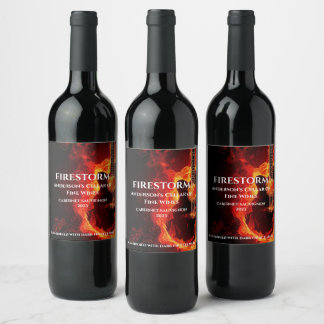 Elegant Mockup Guitar on Fire Custom Wine Labs Wijn Etiket