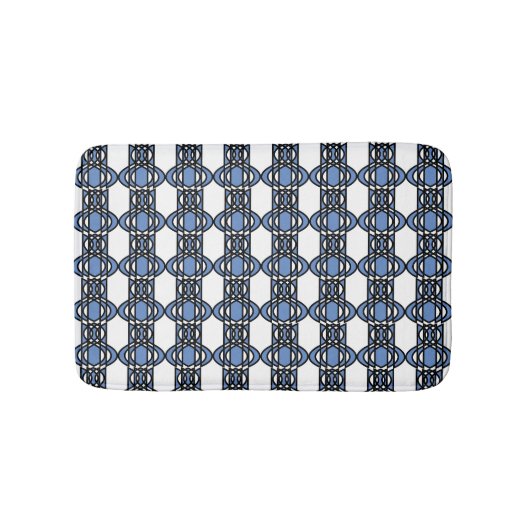 Elegant Mod Blue Abstract Scarab Pattern Badmat (Voorkant)