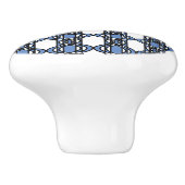 Elegant Mod Blue Abstract Scarab Pattern Keramische Knop (Zijkant)