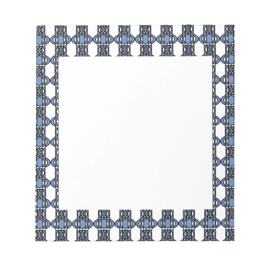 Elegant Mod Blue Abstract Scarab Pattern Notitieblok (Voorkant)