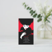 Elegant Mode Designer Black & Red Visitekaartje (Staand voorkant)