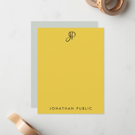 Élégant Modèle couleur personnalisé monogramme man (Devant/Arrière en situation)