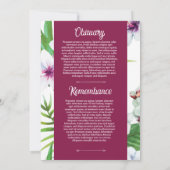 Élégant Modèle de carte de programme funéraire (Dos)