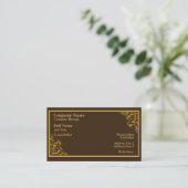 Élégant modèle de carte de visite Brown, Gold Swir (Debout devant)