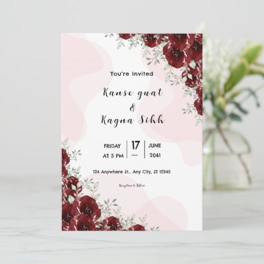 Élégant Modèle de conception de carte d'invitation (Debout devant)