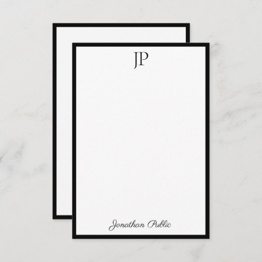 Élégant Modèle de script de calligraphie de monogr (Devant / Derrière)