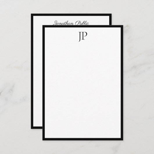 Élégant Modèle de script de calligraphie monograph (Devant / Derrière)