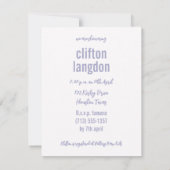 Élégant Modèle d'invitation Baby shower (Dos)