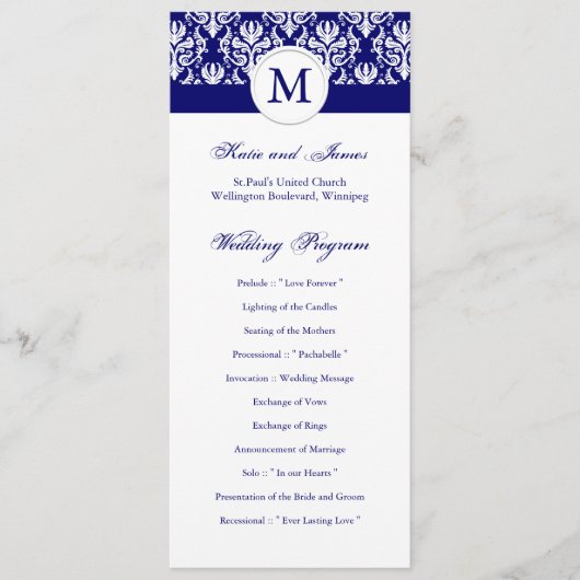 Élégant Modèle du programme de mariage (Devant)