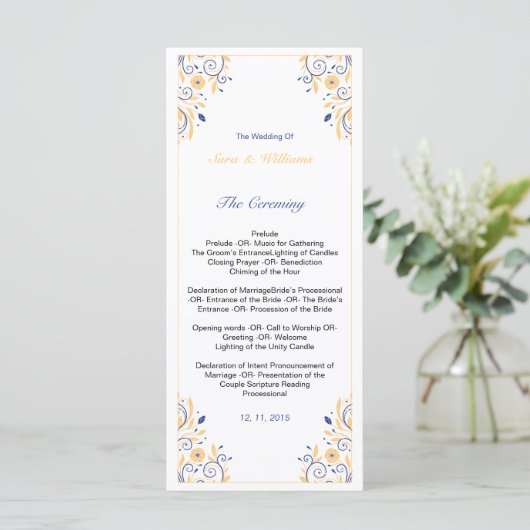 Élégant Modèle du programme de mariage (Debout devant)