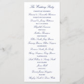 Élégant Modèle du programme de mariage bleu et bla (Dos)