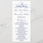 Élégant Modèle du programme de mariage bleu et bla (Devant)