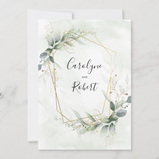 Elégant Modèle Faire-part de mariage de verdure (Dos)