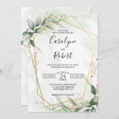 Elégant Modèle Faire-part de mariage de verdure (Devant / Derrière)