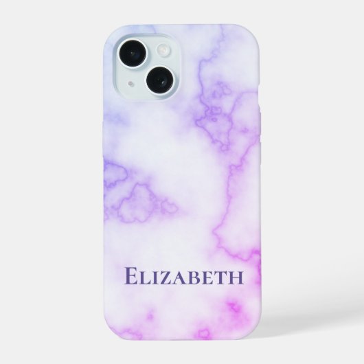 Elégant Modèle Faux Blue et Purple Marble Nom (Verso)