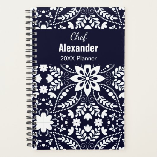 Élégant modèle floral bleu bleu bleu bleu blanc no