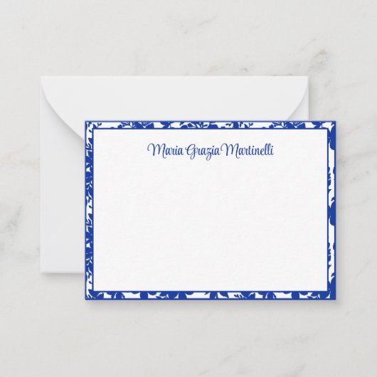 Élégant modèle floral bleu chic personnalisé (Devant)