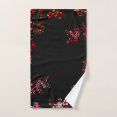 Élégant modèle floral noir serviettes de bain (Serviette à main)