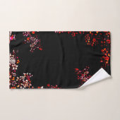 Élégant modèle floral noir serviettes de bain (Serviette à main)