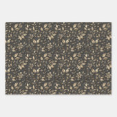 Elégant modèle floral or avec Feuilles complexes (Devant 3)