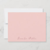 Élégant Modèle moderne rose pâle manuscrit (Devant)