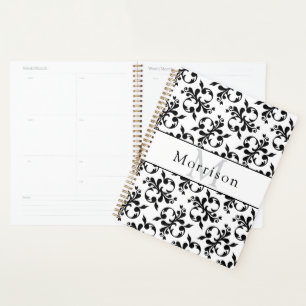 Elégant modèle noir & blanc français Damask