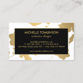 Elégant modèle or floral blanc carte de rendez-vou (Dos)