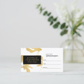 Elégant modèle or floral blanc carte de rendez-vou (Debout devant)