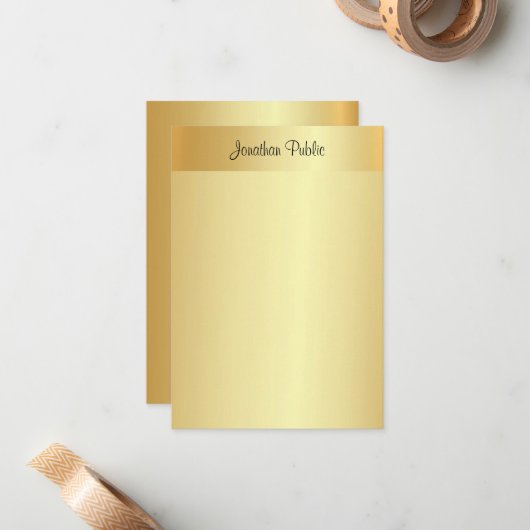 Élégant Modèle Or manuscrit Nom du script (Devant/Arrière en situation)