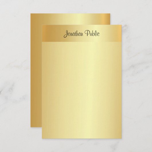 Élégant Modèle Or manuscrit Nom du script (Devant / Derrière)