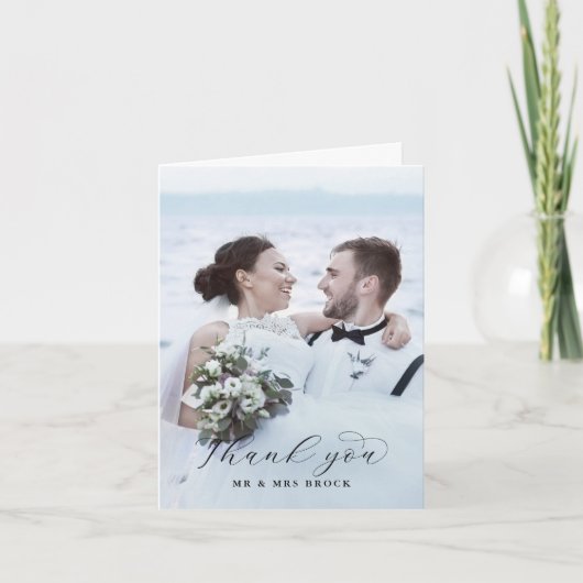 Élégant Modèle photo de script Plier Carte de reme (Devant)