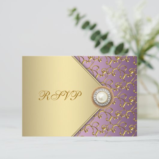 Élégant Modèle RSVP violet et or (Debout devant)