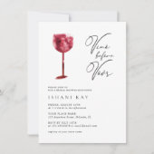 Elegant Moden Vino voor het Vrijgezellenfeest Vows Kaart (Voorkant)