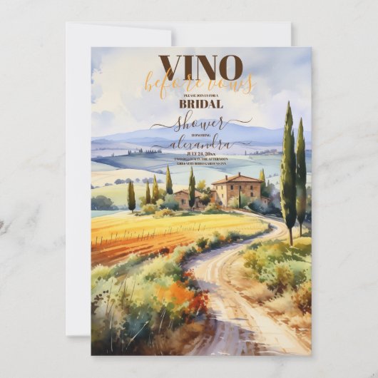 Elegant Moden Vino voor het Vrijgezellenfeest Vows Kaart (Voorkant)