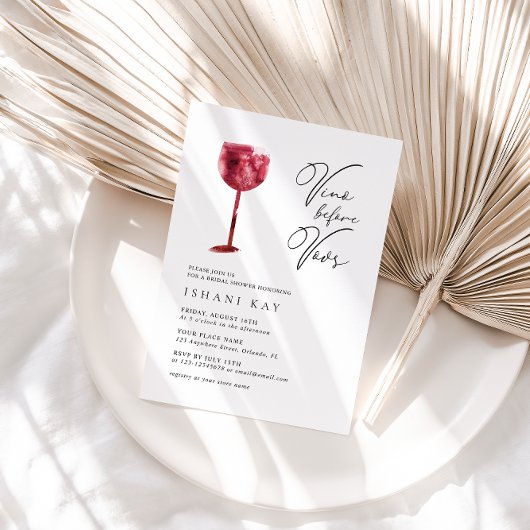 Elegant Moden Vino voor het Vrijgezellenfeest Vows Kaart