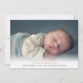 Elegant Modern 2 Foto kerstfeestdag geboorte Aankondiging (Achterkant)