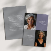 Elegant Modern 2-Photo Printed/Downloadable Death Aankondiging