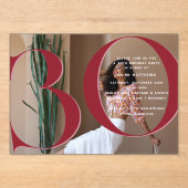 Elegant modern 30e verjaardagsfeest acryl uitnodigingen (Voorkant)