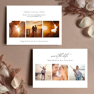 Elegant modern 3   6 foto collage bruiloft save the date