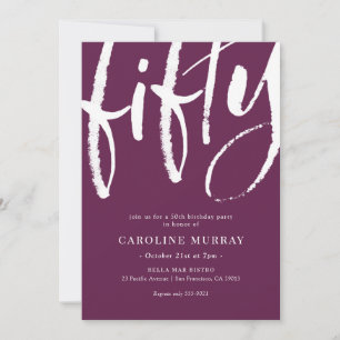 Elegant Modern 50th Birthday Party Invitation Kaart